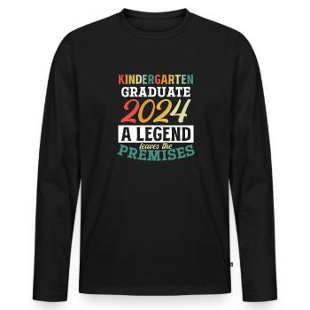 Stolzer Kindergartenabgänger 2024 - Männer Premium Bio Langarmshirt - Schwarz - Vorne - Nico (187cm)