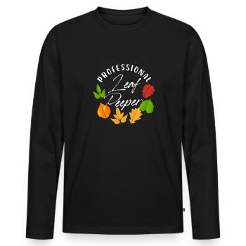 Professional Leaf Peeper Fall Peeping Leaves - Männer Premium Bio Langarmshirt - Schwarz - Vorne - Nico (187cm)