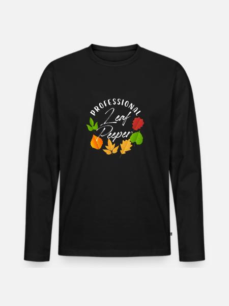 Professionnel Leaf Peeper Feuilles d’automne - T-shirt manches longues Premium bio Homme - noir