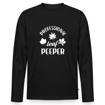 Professional Leaf Peeper Fall Peeping Leaves - Männer Premium Bio Langarmshirt - Schwarz - Vorne - Nico (187cm)