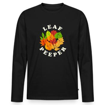 Leaf Peeper Tree Leaves Collector Autumn Season - Männer Premium Bio Langarmshirt - Schwarz - Vorne - Nico (187cm)