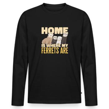 Ferret Owner Ferret - Men's Premium Organic Long Sleeve Shirt - black - Front - Nico (187cm)