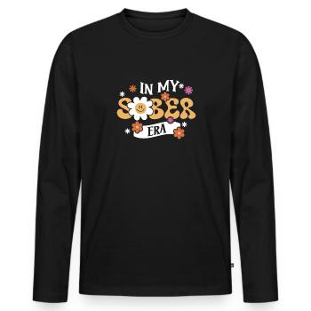 Sobriété Vie Alcool Dans Ma Période De Sobriété Boire - T-shirt manches longues Premium bio Homme - noir - Devant - Nico (187cm)