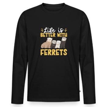 Ferret Owner Ferret - Men's Premium Organic Long Sleeve Shirt - black - Front - Nico (187cm)