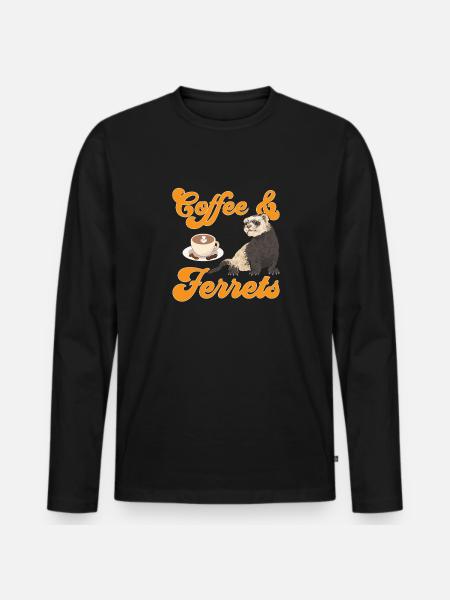 Frettchen Besitzer Frettchen - Männer Premium Bio Langarmshirt - Schwarz