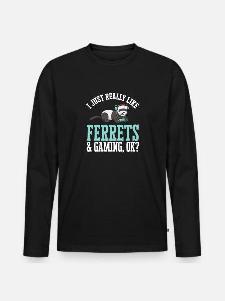 Frettchen Besitzer Frettchen - Männer Premium Bio Langarmshirt - Schwarz
