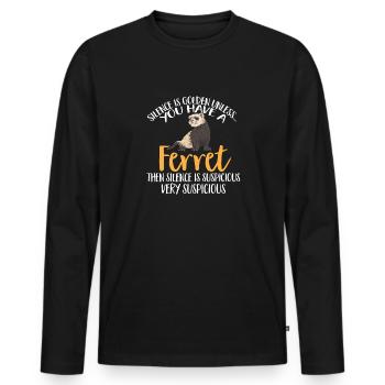 Frettchen Besitzer Frettchen - Männer Premium Bio Langarmshirt - Schwarz - Vorne - Nico (187cm)