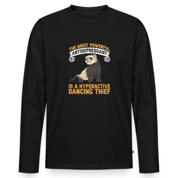 Ferret Owner Ferret - Men's Premium Organic Long Sleeve Shirt - black - Front - Nico (187cm)