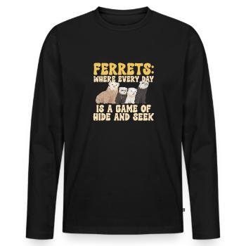 Ferret Owner Ferret - Men's Premium Organic Long Sleeve Shirt - black - Front - Nico (187cm)