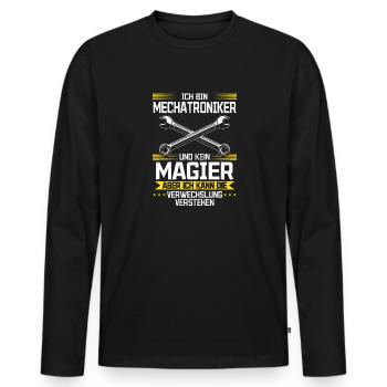 KFZ mein Handwerk beherrsche ich meisterhaf - Männer Premium Bio Langarmshirt - Schwarz - Vorne - Nico (187cm)