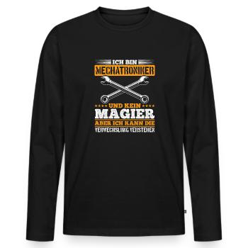 KFZ mein Handwerk beherrsche ich meisterhaf - Männer Premium Bio Langarmshirt - Schwarz - Vorne - Nico (187cm)