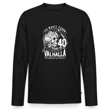 40. Geburtstag Mann Wikinger Valhalla 40 Jahre - Männer Premium Bio Langarmshirt - Schwarz - Vorne - Nico (187cm)