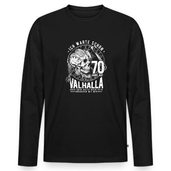 70. Geburtstag Mann Wikinger Valhalla 70 Jahre - Männer Premium Bio Langarmshirt - Schwarz - Vorne - Nico (187cm)