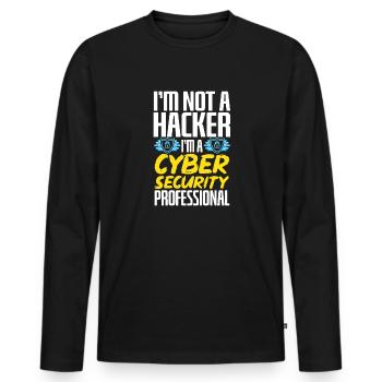 Cybersecurity Hackers IT Security - Men's Premium Organic Long Sleeve Shirt - black - Front - Nico (187cm)