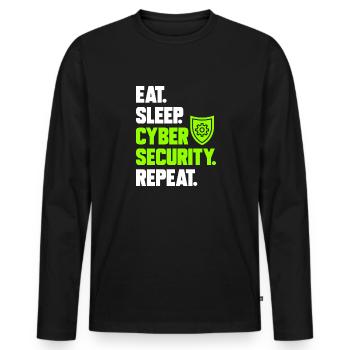 Cybersecurity Hackers IT Security - Men's Premium Organic Long Sleeve Shirt - black - Front - Nico (187cm)