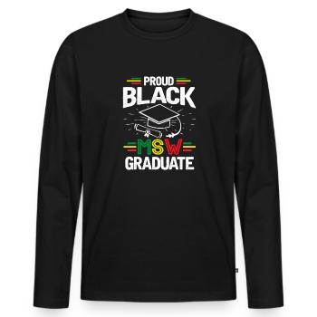 Master Of Social Work Soziale Arbeit Studium - Männer Premium Bio Langarmshirt - Schwarz - Vorne - Nico (187cm)