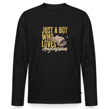 Frogfish Deep Sea Angler Angler Fish - Men's Premium Organic Long Sleeve Shirt - black - Front - Nico (187cm)