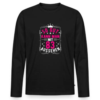 So Gut Kann Man Mit 83 Aussehen, 83. Geburtstag - Männer Premium Bio Langarmshirt - Schwarz - Vorne - Nico (187cm)
