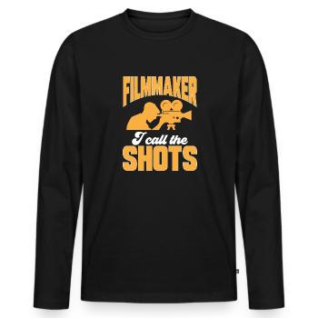 Video Editor Filmemacher Videofilmer - Männer Premium Bio Langarmshirt - Schwarz - Vorne - Nico (187cm)