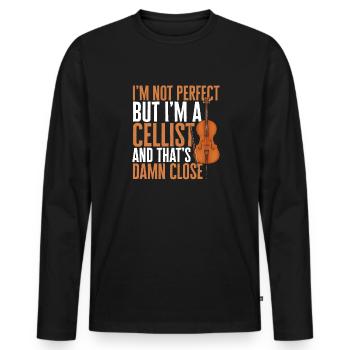 Cello Player Cellist Musician Cello - Men's Premium Organic Long Sleeve Shirt - black - Front - Nico (187cm)