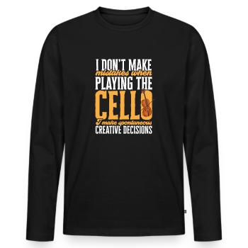 Cello Player Cellist Musician Cello - Men's Premium Organic Long Sleeve Shirt - black - Front - Nico (187cm)