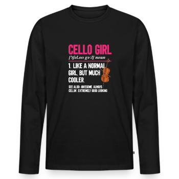 Cello Player Cellist Musician Cello - Men's Premium Organic Long Sleeve Shirt - black - Front - Nico (187cm)