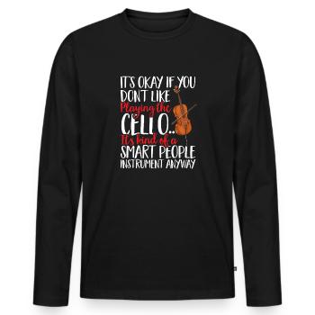 Cello Player Cellist Musician Cello - Men's Premium Organic Long Sleeve Shirt - black - Front - Nico (187cm)