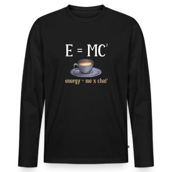 Thé Chai Masala Chai - T-shirt manches longues Premium bio Homme - noir - Devant - Nico (187cm)