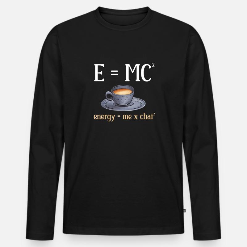Chai Tee Masala Chai - Männer Premium Bio Langarmshirt - Schwarz