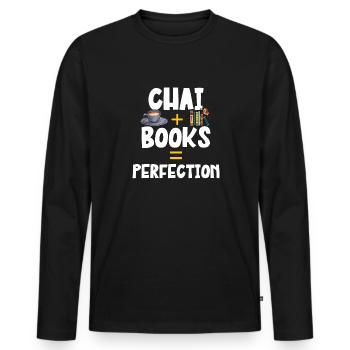Thé Chai Masala Chai - T-shirt manches longues Premium bio Homme - noir - Devant - Nico (187cm)