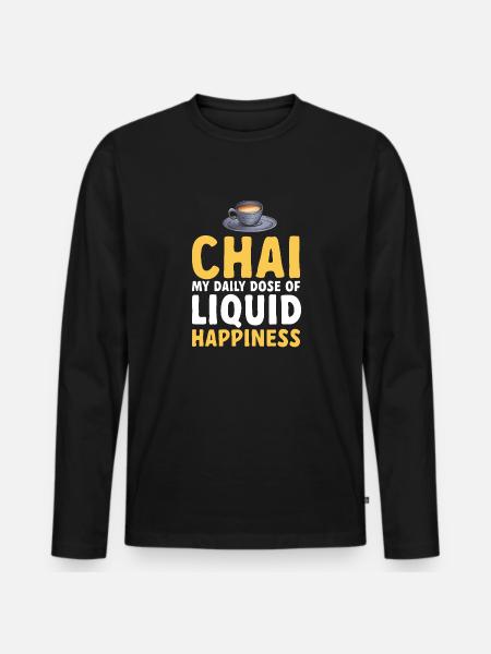 Chai Tea Masala Chai - Men's Premium Organic Long Sleeve Shirt - black