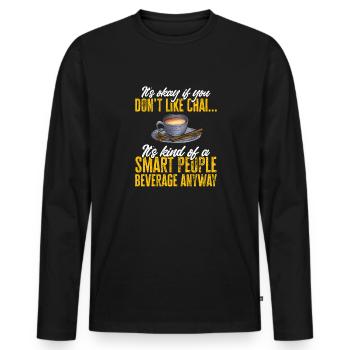 Thé Chai Masala Chai - T-shirt manches longues Premium bio Homme - noir - Devant - Nico (187cm)