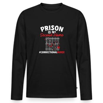 Pénitencier d’infirmières - T-shirt manches longues Premium bio Homme - noir - Devant - Nico (187cm)