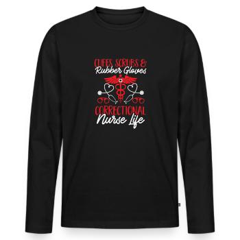 Nurse Penitentiary Prison - Men's Premium Organic Long Sleeve Shirt - black - Front - Nico (187cm)