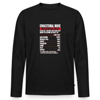 Pénitencier d’infirmières - T-shirt manches longues Premium bio Homme - noir - Devant - Nico (187cm)