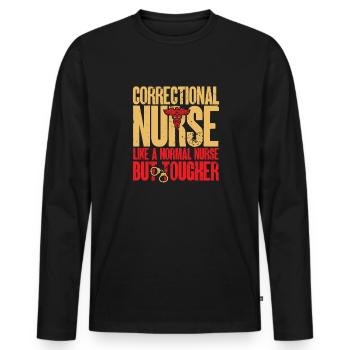 Pénitencier d’infirmières - T-shirt manches longues Premium bio Homme - noir - Devant - Nico (187cm)