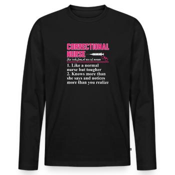 Pénitencier d’infirmières - T-shirt manches longues Premium bio Homme - noir - Devant - Nico (187cm)