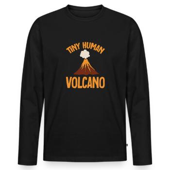 Vulkan Geologie Vulkanologie Lava - Männer Premium Bio Langarmshirt - Schwarz - Vorne - Nico (187cm)
