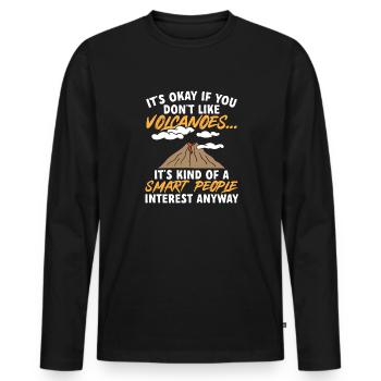 Vulkan Geologie Vulkanologie Lava - Männer Premium Bio Langarmshirt - Schwarz - Vorne - Nico (187cm)