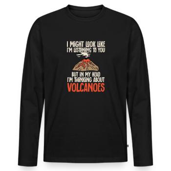 Vulkan Geologie Vulkanologie Lava - Männer Premium Bio Langarmshirt - Schwarz - Vorne - Nico (187cm)