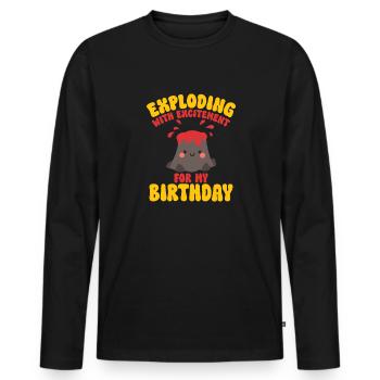 Vulkan Geologie Vulkanologie Lava - Männer Premium Bio Langarmshirt - Schwarz - Vorne - Nico (187cm)
