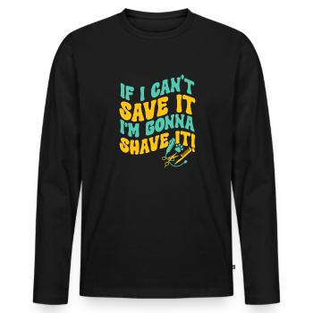Salon de coiffure pour chiens - T-shirt manches longues Premium bio Homme - noir - Devant - Nico (187cm)