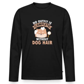 Salon de coiffure pour chiens - T-shirt manches longues Premium bio Homme - noir - Devant - Nico (187cm)