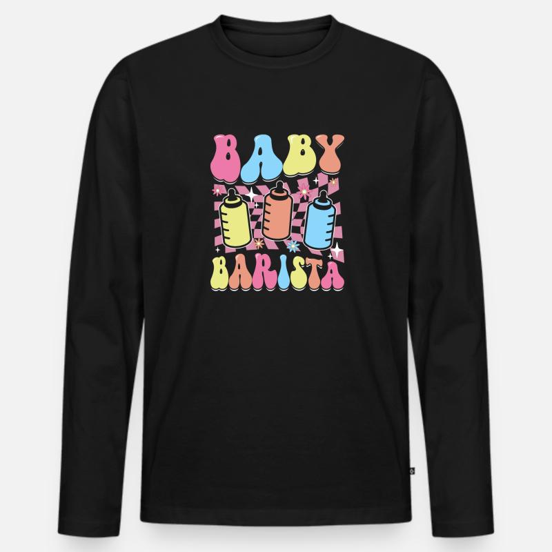 Krankenschwester Baby Entbindungsschwester - Männer Premium Bio Langarmshirt - Schwarz