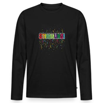 Karneval & Fasching, Stimmung Konfetti Kostüm - Männer Premium Bio Langarmshirt - Schwarz - Vorne - Nico (187cm)