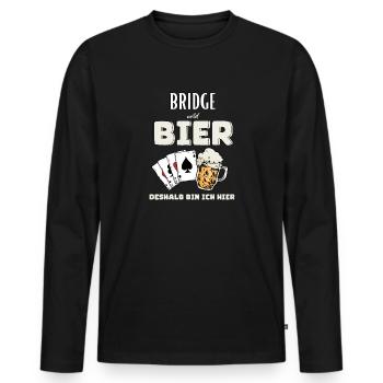 Bridge und Bier - Männer Premium Bio Langarmshirt - Schwarz - Vorne - Nico (187cm)