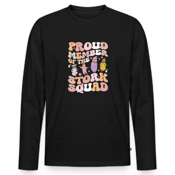 Infirmière Bébé Maternité Infirmière - T-shirt manches longues Premium bio Homme - noir - Devant - Nico (187cm)