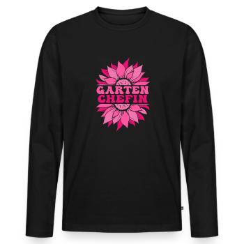 Gartenchefin, Gartenarbeit Frau, Garten - Männer Premium Bio Langarmshirt - Schwarz - Vorne - Nico (187cm)