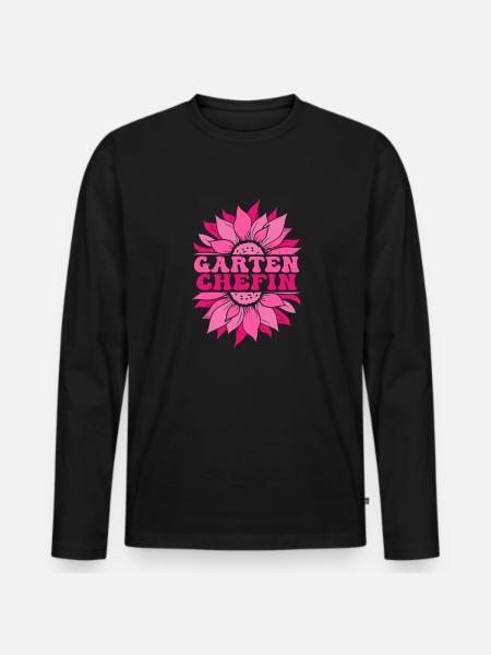 Gartenchefin, Gartenarbeit Frau, Garten - Männer Premium Bio Langarmshirt - Schwarz