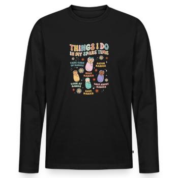 Infirmière Bébé Maternité Infirmière - T-shirt manches longues Premium bio Homme - noir - Devant - Nico (187cm)